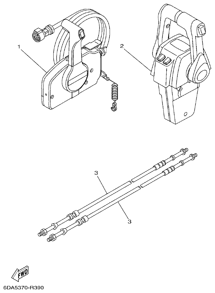 Yamaha F200CET, F225BET, FL200CET, FL225BET REMOTE CONTROL BOX parts diagram